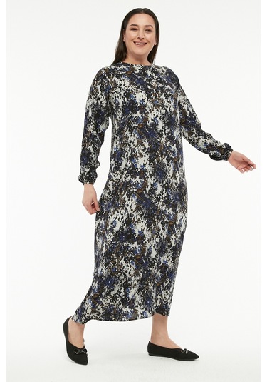 Viskon Kumaş Uzun Çan Kesim Elbise 02