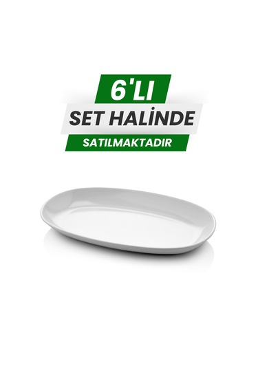 Alezy 608 Göreme Melamin Termostar Kayık Tabak 29x17 Cm Beyaz