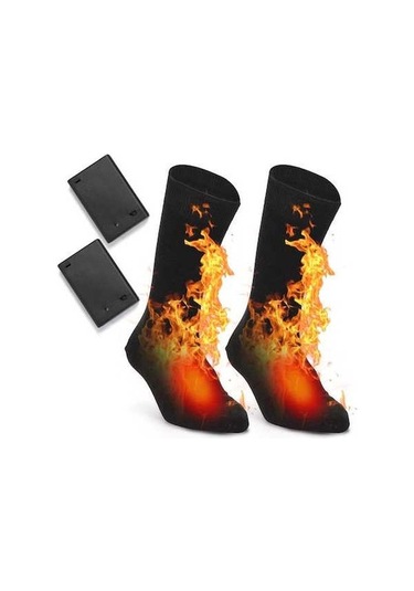 Willowhaven Çorap Elektrikli Isıtmalı Pil İle Çalışan Soğuk Hava Erkek Çorap Tek Beden Siyah Çok Renkli