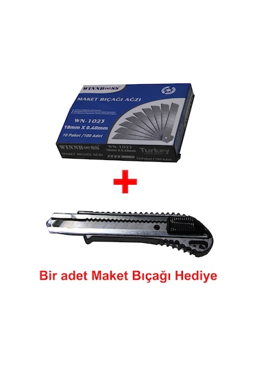 Maket Bıçağı Yedek Uç 100 Adet + Maket Bıçağı