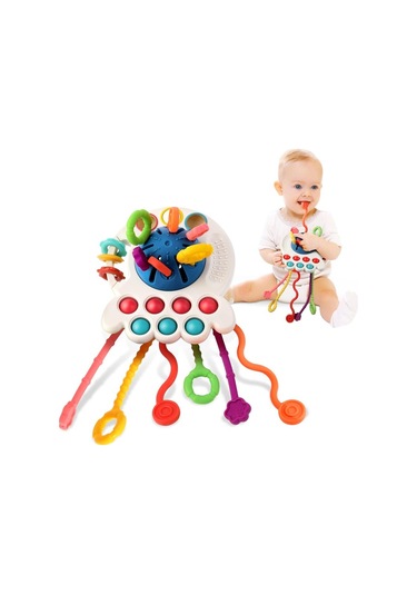 Yaşındakiler Için Montessori Oyuncakları, Bebekler Için Duyusal Oyuncaklar, Gıda Sınıfı Silikon Çekme Ipi Aktivite Oyuncak, Ince Motorlu Oyuncaklar, Seyahat Oyuncakları, Yürümeye B