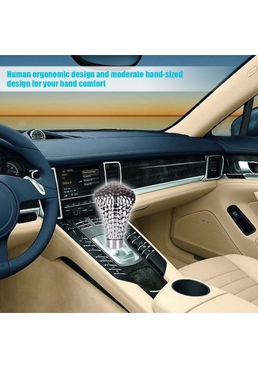 Didadodo Araba Mavi Led Flaş Işığı Manuel Vites Topuzu İç Dekorasyon Evrensel Vites Kolu Aksesuarları Siyah