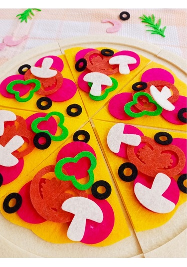 Keçe Pizza Oyun Seti Montessori Aktivite