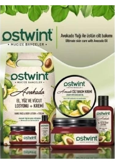 Ostwint Avokado Özlü El Yüz ve Vücut Losyonu 100 ML + Avokado Cilt Bakım Kremi 300 ML