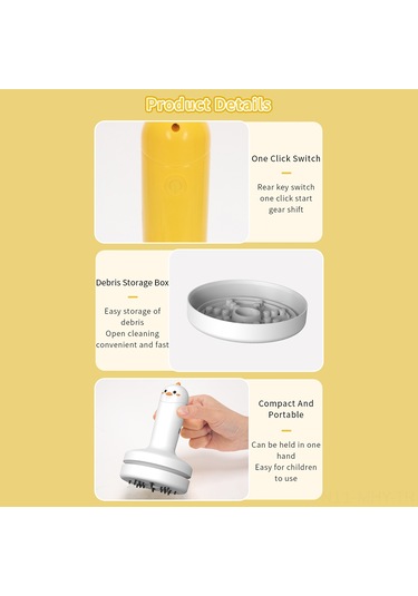 Monyee M21 Şarjlı Mini Masa Süpürgesi - 2 Kademeli Emiş, Çıkarılabilir Filtre, 120 Dakika Kullanım