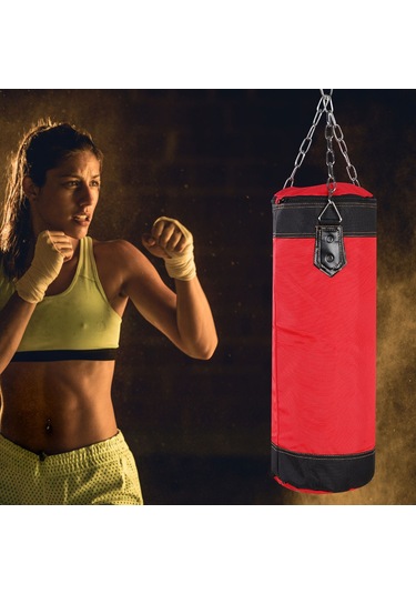Moveevo Yeşil 80cm Boş Muay Thai Sandbagı - Oxford Kumaş, Darbe Emici, Metal Zincir Ve Güven Kanca İle Asılı Dövüş Torbası Yeşil