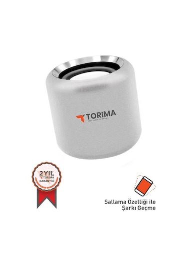 Torima D12 Taşınabilir Kablosuz Bluetooth Hoparlör Gümüş