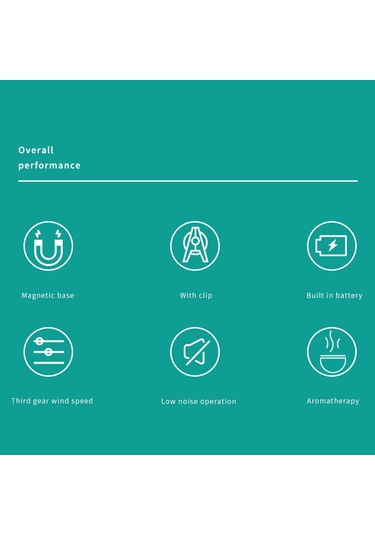 F21 Taşınabilir Mini Vantilatör 1200mah Şarj Edilebilir Usb Pilli Masaüstü Vantilatör Manyetik Taban Klipsli - Beyaz Beyaz