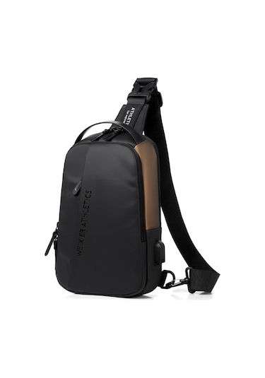 Sones Weıxıer X313 Erkek Göğüs Çantası Crossbody Rahat Küçük Çanta Omuz Çantası Harici Usb Bağlantı Noktası