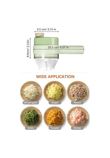 Ulzyvf Createtech Yeşil Sebze Kablosuz El Doğrayıcısı Ambition 4 1 Xb - Pratik Mutfak Yardımcısı Yeşil/ Yeşil