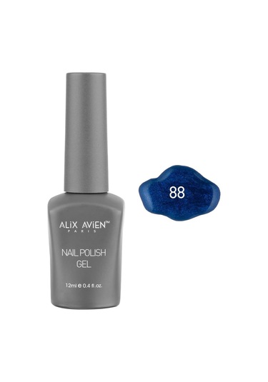 Alix Avien Işıltılı Lacivert Kalıcı Oje 88-yoğun Renk Veren Jel Oje 12 Ml-nail Uv Gel Polish 88