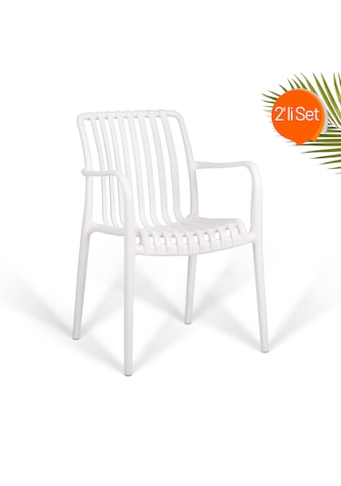 Paris Lüks Kafe Sandalyesi 2'li Set Beyaz