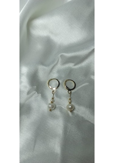 24k Altın Kaplama Gerçek Kum İnci Aranjman Dorikalı Tasarım Küpe