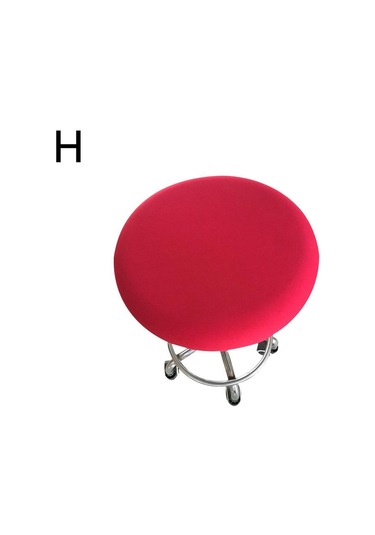 Kırmızı 1pc Streç Spandex Elastik Yuvarlak Sandalye Kapak Slipcover Düz Renk Basit Yıkanabilir