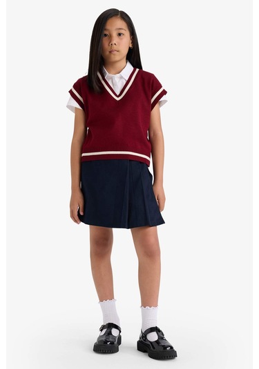 Defacto Kız Çocuk Okula Dönüş Gabardin Etek F1418a825aunv253 Lacivert