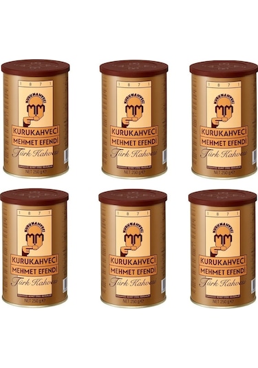 Kurukahveci Mehmet Efendi Türk Kahvesi Teneke 6 x 250 G