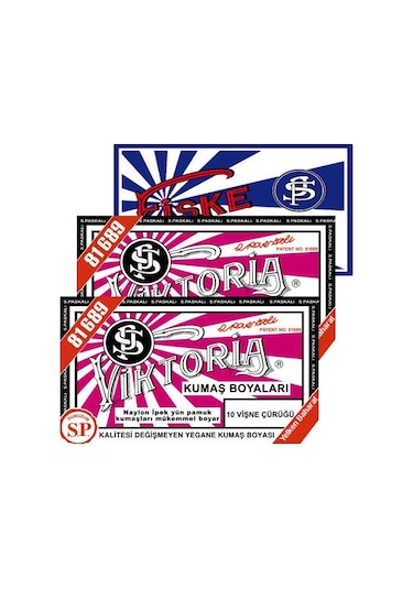 Viktoria Kumaş Boyası Vişne Çürüğü 2Pk+Fiske Sabitleme 1Pk