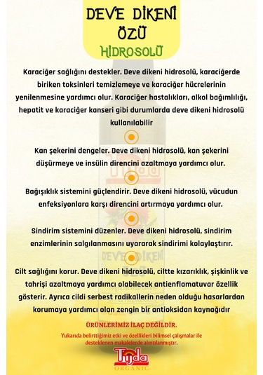 Deve Dikeni Özü Silybum Marianum Hidrosolü 250 Ml %100 Saf