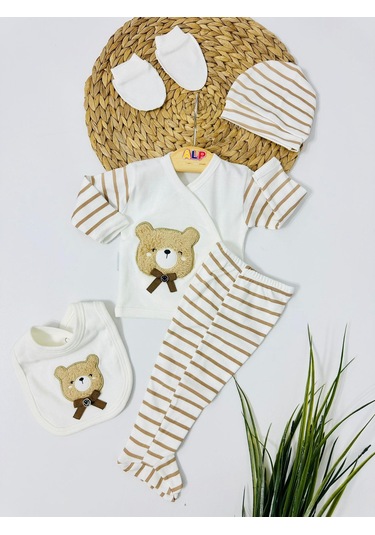 Sevimli Ayıcık 5 Parça Hastane Çıkışı Set - Kahverengi Kahve Rengi Kahverengi