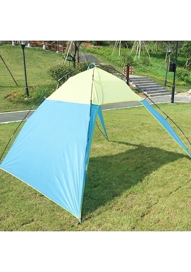 Bloomnest 3 Yanı Açık Kamp Çadırı - Plaj, Park, Balıkçılık İçin Mükemmel Havalandırma, Mavi-sarı Mavi - Sarı, Yüksek Kaliteli Mavi - Sarı