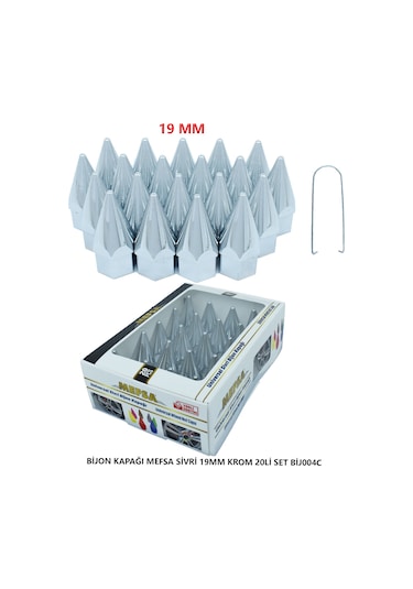 Bijon Kapağı Sivri 19 Mm Krom 20 Li Set