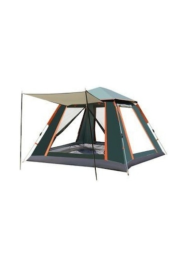 Shufa Tam Otomatik Su Ve Rüzgar Geçirmez Gölgelikli Tenteli 4-6 Kişilik Kamp Çadırı 240 240 155cm Koyu Yeşil