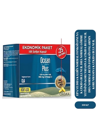 Ocean Plus Balık Yağı Omega3 1200 Mg 100 Softjel Kapsül Ekonomik Paket