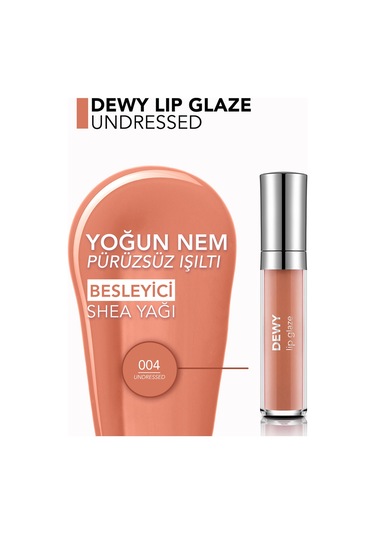 Flormar Besleyici Dudak Parlatıcısı - Dewy Lip Glaze - 004 Undressed-8682536068079