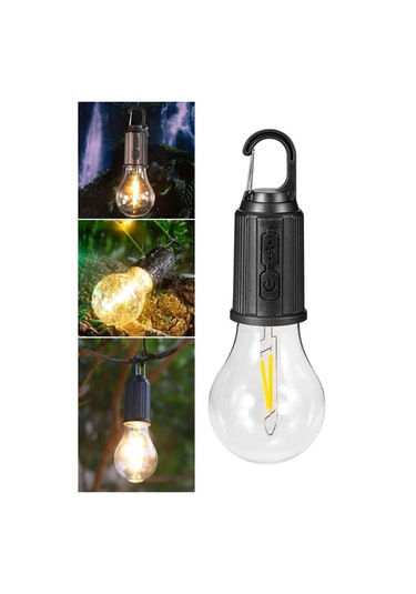 Sıladanal Şarj Olabilen 3 Farklı Mod Led'li Kendiliğinden Asma Kancalı Kamp,dış Cephe Lambası Siyah