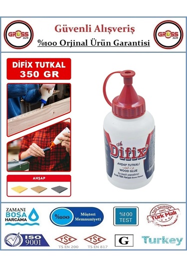 Difix Ağaç Tutkalı - Ahşap Mobilya Tutkalı - 350gr - Beyaz