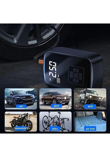 Mini Kablosuz Dijital Taşınabilir Kompresör Araç Lastik Top Şişir