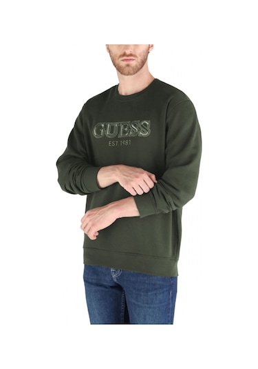 Guess Fleece Erkek Yeşil Sweatshirt M5bq08k9z21-a81u Yeşil