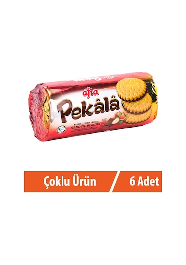 Afia Pekala Kakaolu Fındık Kremalı Sandviç Bisküvi 6 x 200 G