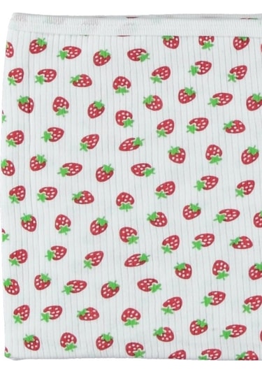 Pamuklu Kaliteli Çilek Desenli Mevsimlik Bebek Battaniye 80 90cm Beyaz