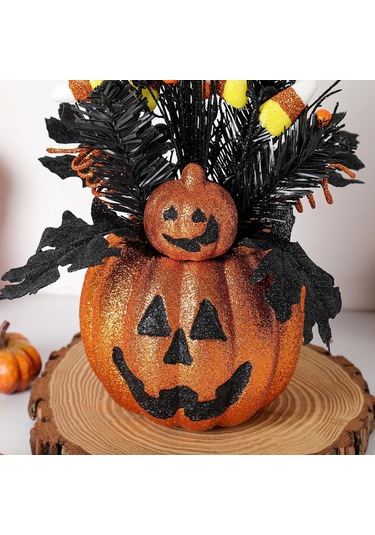 Homyl Cadılar Bayramı Heykelciği Balkabağı Saksı Heykeli 28cmx25cmx38cm