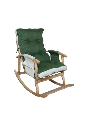 Mobildeco Padişah Lüx Ahşap Çift Minderli Çift Cepli Sallanan San Ceviz