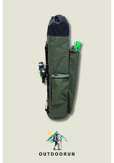 Outdoorun Haki Balıkçı Sırt Ve Kamış Olta Çantası