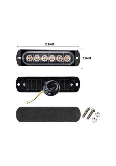 Shineyee 12-24v Çok Renkli Led Stroboskop Uyarı Işığı, Araçlar İçin Acil Durum Flaşörü, Ip65 Su Geçirmez, Kolay Kurulum Siyah