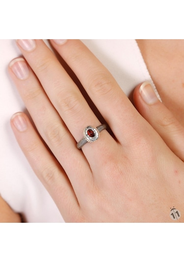 Mineral Takı Garnet Tasarım Yüzük (85680546)