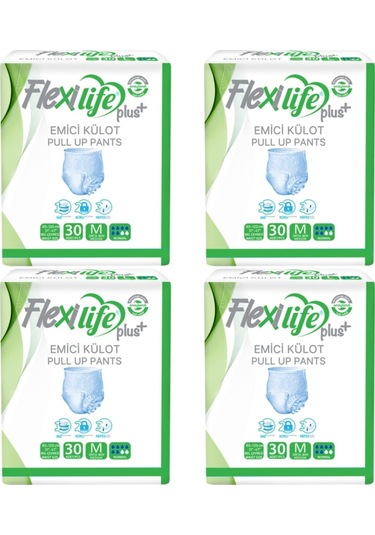 Flexi Life Plus Emici Külot Orta Boy M 30'Lu x 4 120 Adet