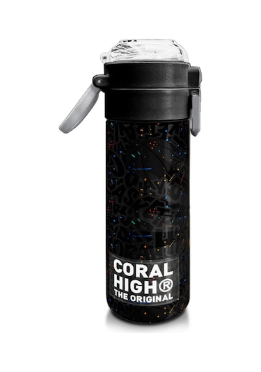 Coral High Kids Gri Basketbol Desenli Pipetli Ve Direkt İçim Çelik Termos 500 Ml 31856 Gri - Krem