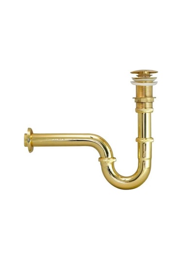 Boheme S Tipi Bas-çek Paslanmaz Lavabo Sifonu Gold