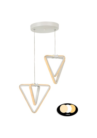 Begüsa Barış 3 Renk Ledli 2 Li Avize Beyaz