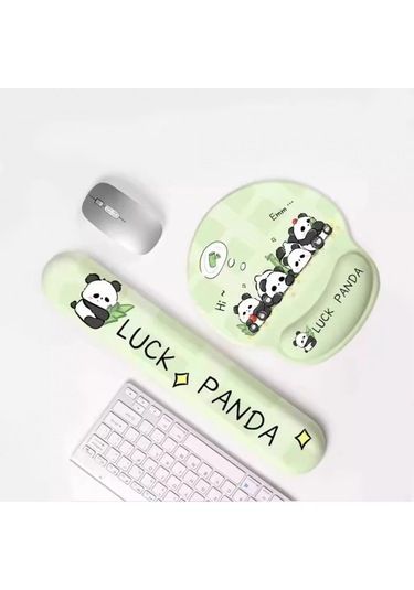 Pembe Panda Mouse Pad Bilek Desteği Kızlar İçin Sevimli Kaymaz Bilgisayar Ofis Yüksek Kaliteli Silikon Klavye El Desteği Bilek Desteği