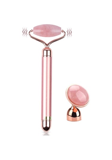 Leezsing Güzellik Barı Elektrikli Yeşim Silindir Yüz Masaj Aleti 2'si 1 Arada Yüz Masaj Aletleri Cilt Bakımı Yüz Cildi Sıkılaştırma Sıkılaştırıcı-558 Çok Renkli