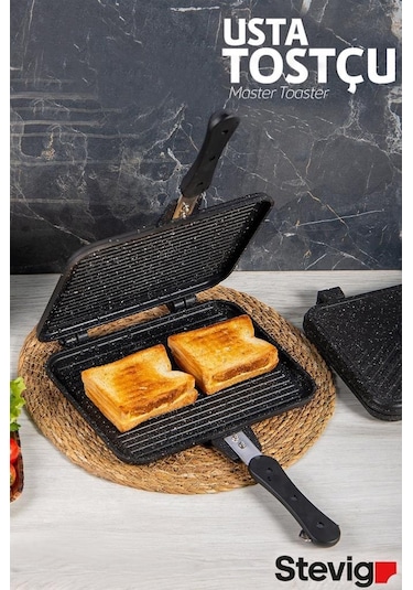 Stevig Usta Tostçu Granit Döküm Ocak Üstü El Tost Makinesi St-101