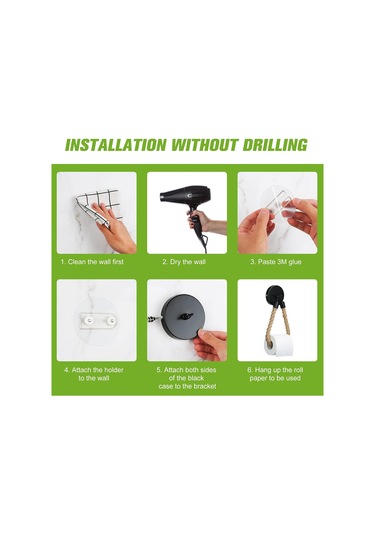 Delme Gerektirmeyen Tuvalet Kağıdı Tutucusu, Vintage Tuvalet Kağıdı Tutucusu, Banyo Ve Wc İçin Mat Siyah Tuvalet Kağıdı Tutucusu Çok Renkli