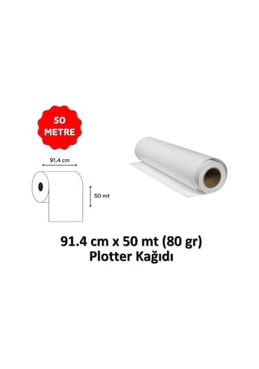 Elitrulo Plotter Kağıdı 91,4 CM X 50 M 80 G