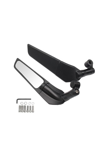 Neevoyu Motorcycle Universal Arka Görüş Aynası, Cnc Alüminyum, Hızlı Sürüş İçin Tasarlandı, Ayarı Kolay, Siyah, Spor Ve Cruiser Motosikletlere Uygun