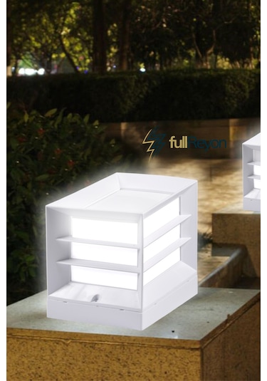 Panjurlu Kare Küp Bahçe Aydınlatma Armatürü Set Üstü Aplik